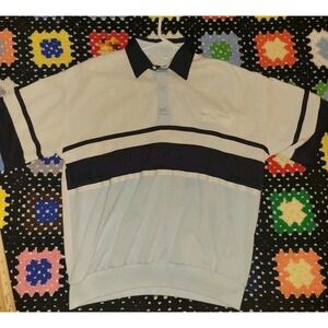 Vintage Classics By Palmland Men's Size Large Striped Color Block Polo Shirt 90s